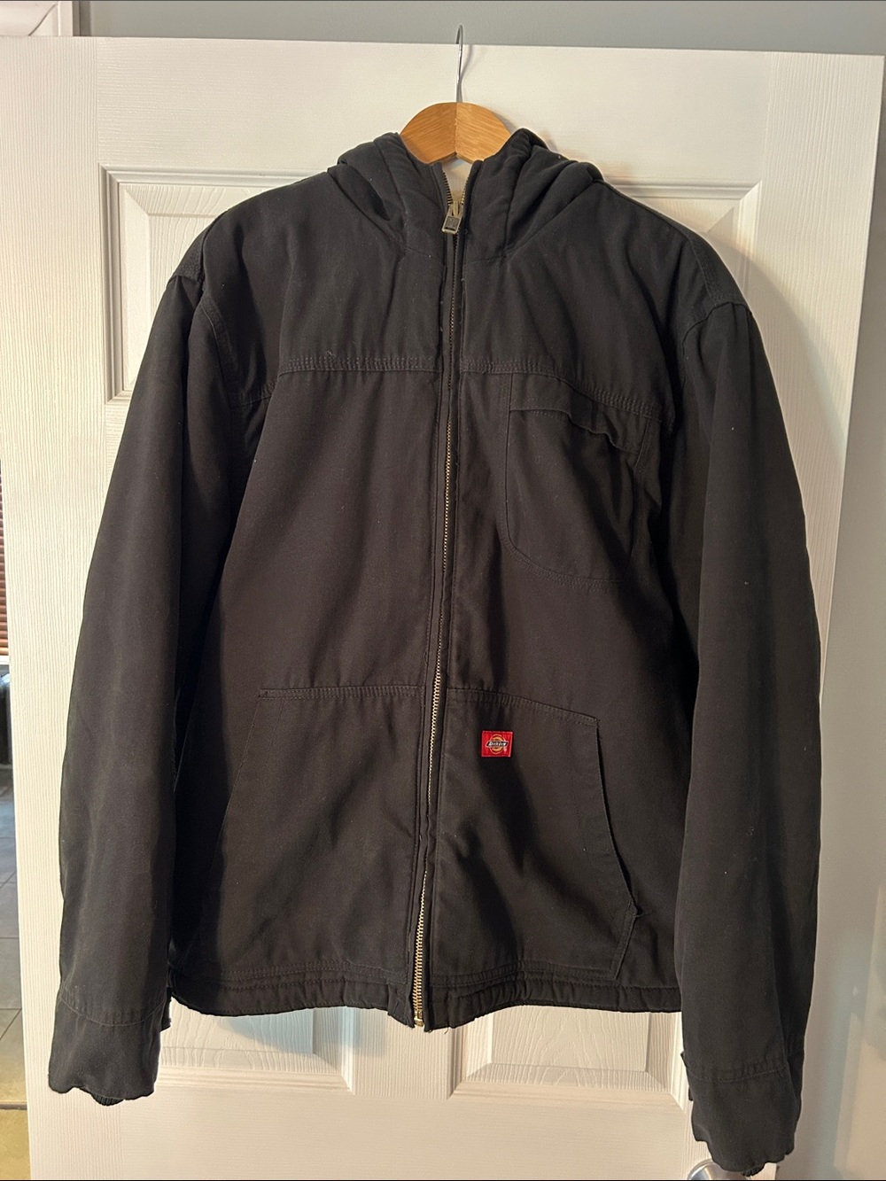 Dickies Black Hooded Sherpa lined Work Jacket